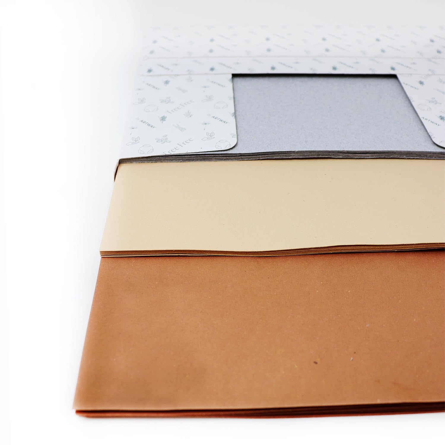 Artway Tree Free - Cotton Rag Natural Tones - Printmaking, Arts & Crafts Paper - 24 Sheets of Recycled 100% Cotton Rag - A4-200gsm - 3 Natural Tones