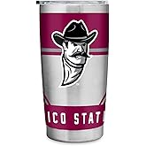 Rico Industries NCAA New Mexico State Aggies Standard 20oz Stainless Steel Tumbler with Lid - Great For Coffee, Tea, Water or Cocktails