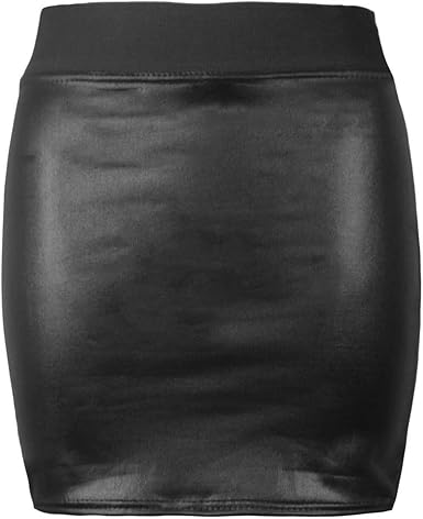 jupe simili cuir elastique
