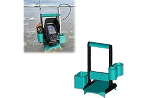 Multi-Function Ice Fishing Gear Mount for Garmin Striker 4 Fish Finder- Includes Rod Holders and Large Storage Base for Ice F