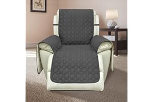 RBSC Home 23 Inch Recliner Cover 100% Waterproof Anti-Slip Small Recliner Slipcovers for Pets, Dogs, Cats and Kids,Washable Protector (23",Darkgray)