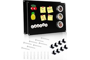 UCEC 2 Pack Black Magnetic Board for Wall, 16.9" x 11.8" Metal Magnetic Bulletin Board for Display Photos Notes Magnets, Magn