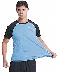 VAYAGER Men's Swim Shirts Rash Guard UPF 50+ Quick