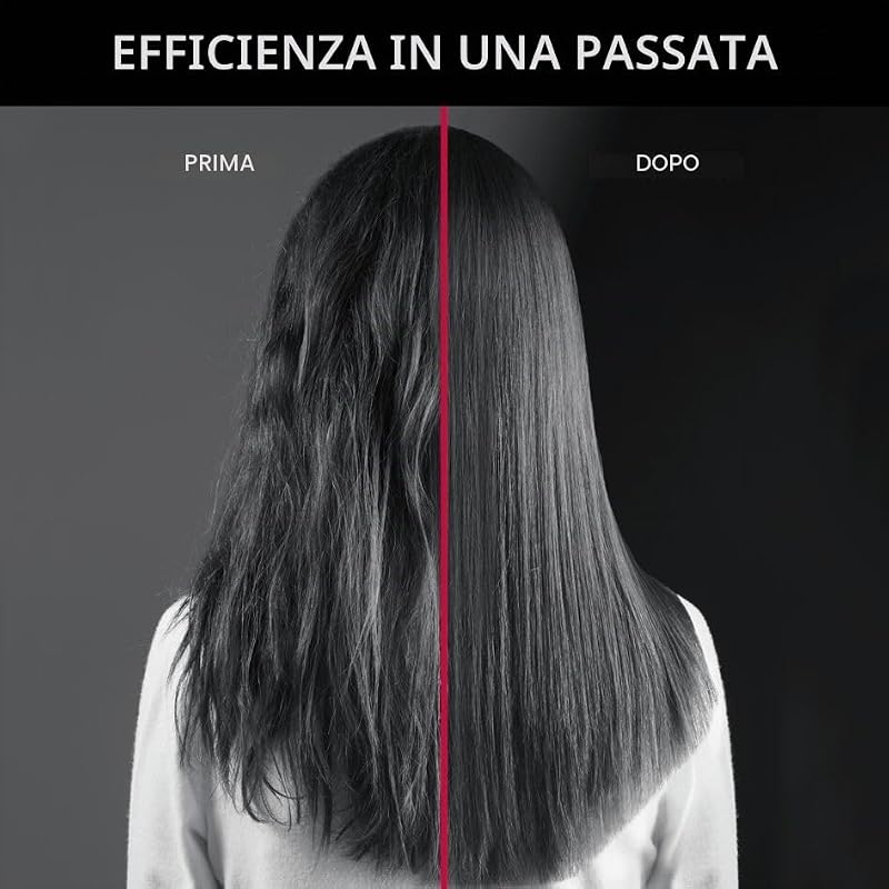 Karl Lagerfeld - Piastra per capelli Easyliss SF161L, funzionamento con un solo pulsante, rivestimento in ceramica tormalina, sistema a piastre mobili, funzione Straight & Curl, costante