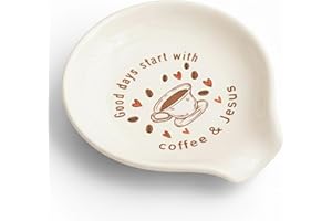 Coffee Spoon Rest, Mini Spoon Holder for Countertop Decor, Ceramic Small Teaspoon Rest for Coffee Bar Accessories, Gift for C