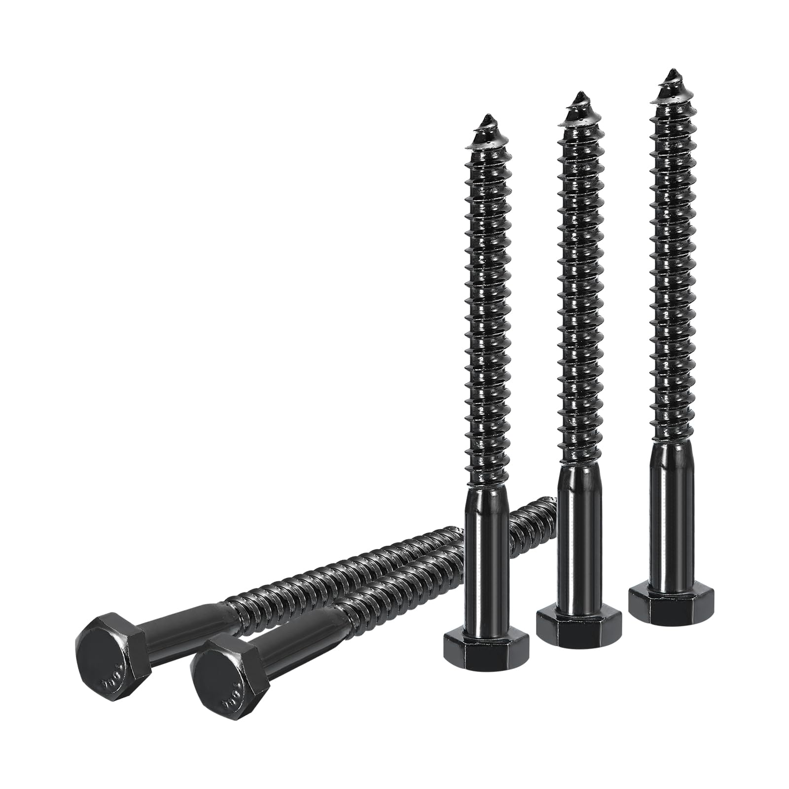 DTGN 5/16" x 3-1/2" Hex Lag Bolts - 10 Pack - for Woodworking, Furniture - 304 Stainless Steel Partial Thread Hexagon Head Lag Screws for Wood - Black