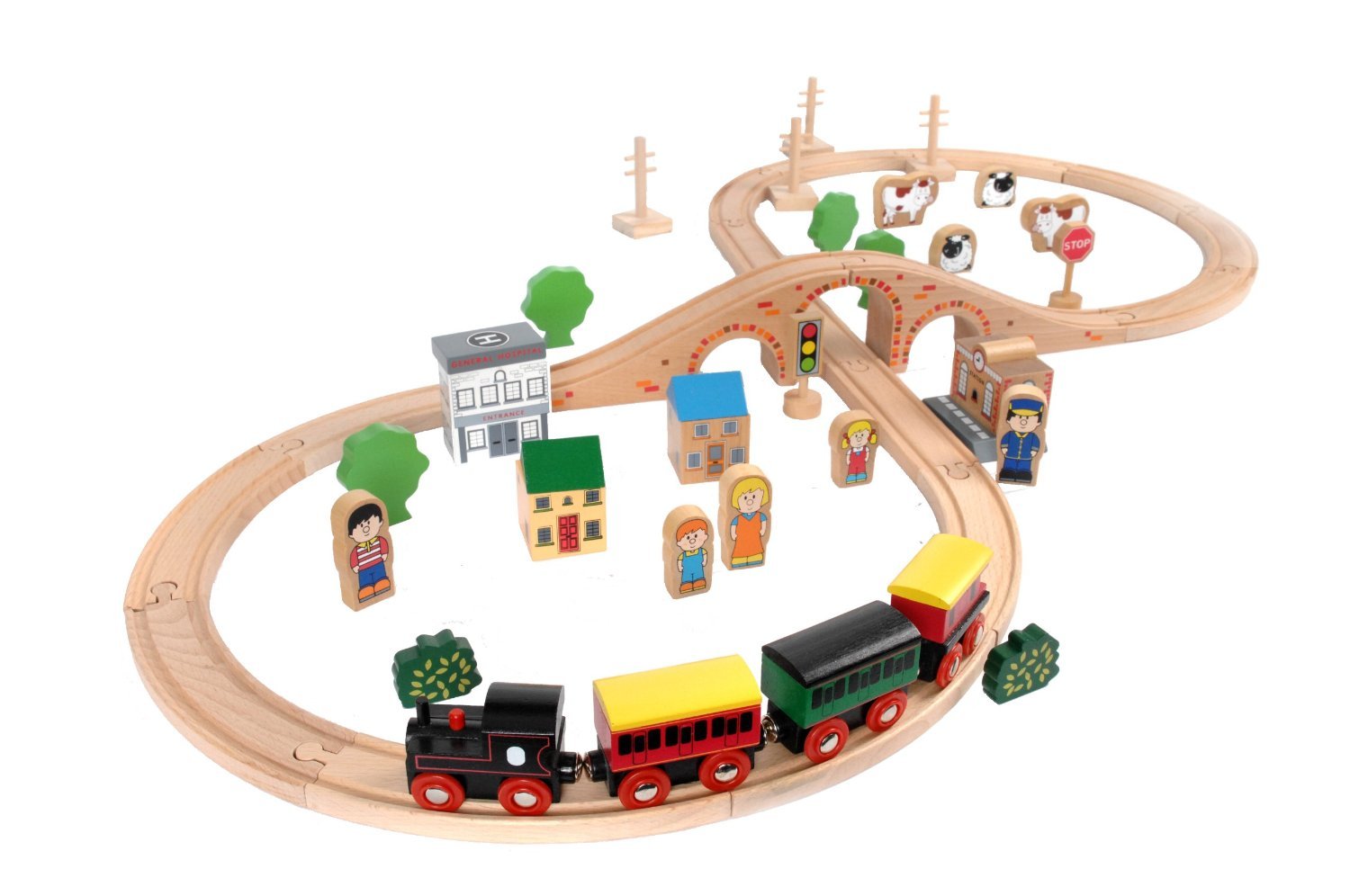 Tidlo Wooden Figure of Eight Train Set (50 Piece) Buy Online in United