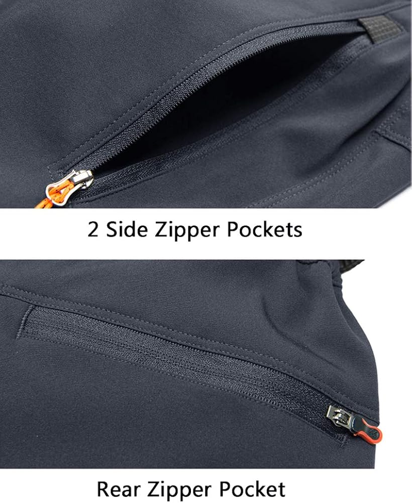 MAGNIVIT Men's Hiking Water Resistant Pants Reinforced Knee Summer Lightweight and Winter Fleece Lined Pants: Clothing