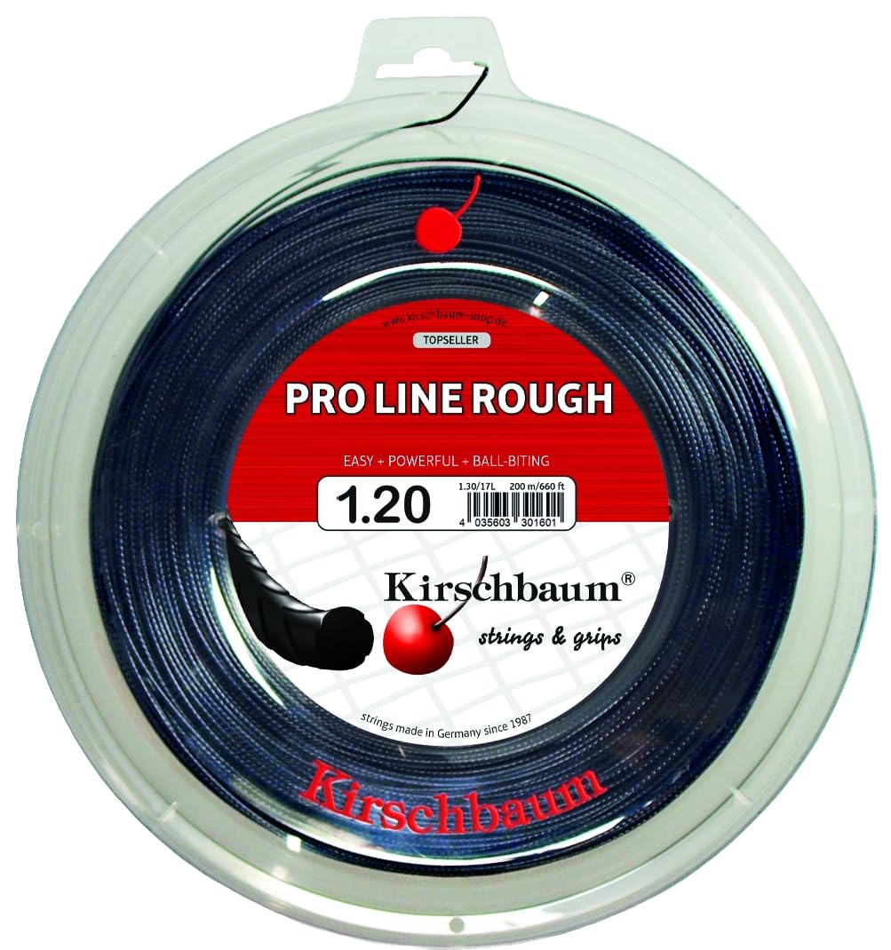 Kirschbaum Set Pro Line II Rough Tennis String 1.20mm/18 Gauge, Black