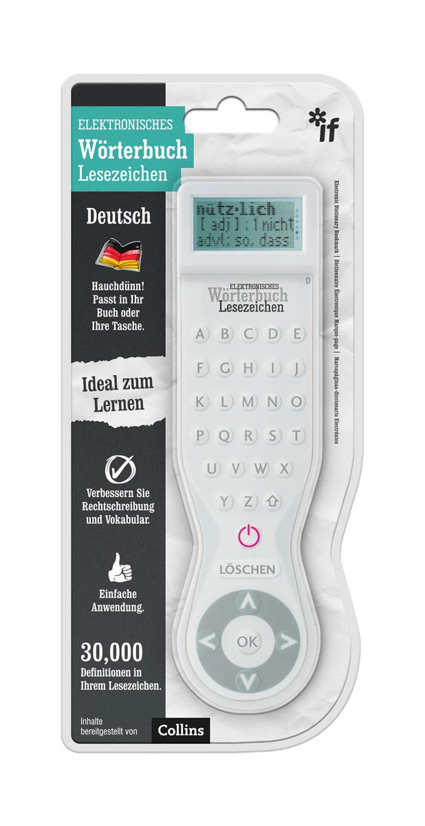 IF Electronic Dictionary Bookmark Single Language Definitions -German, White