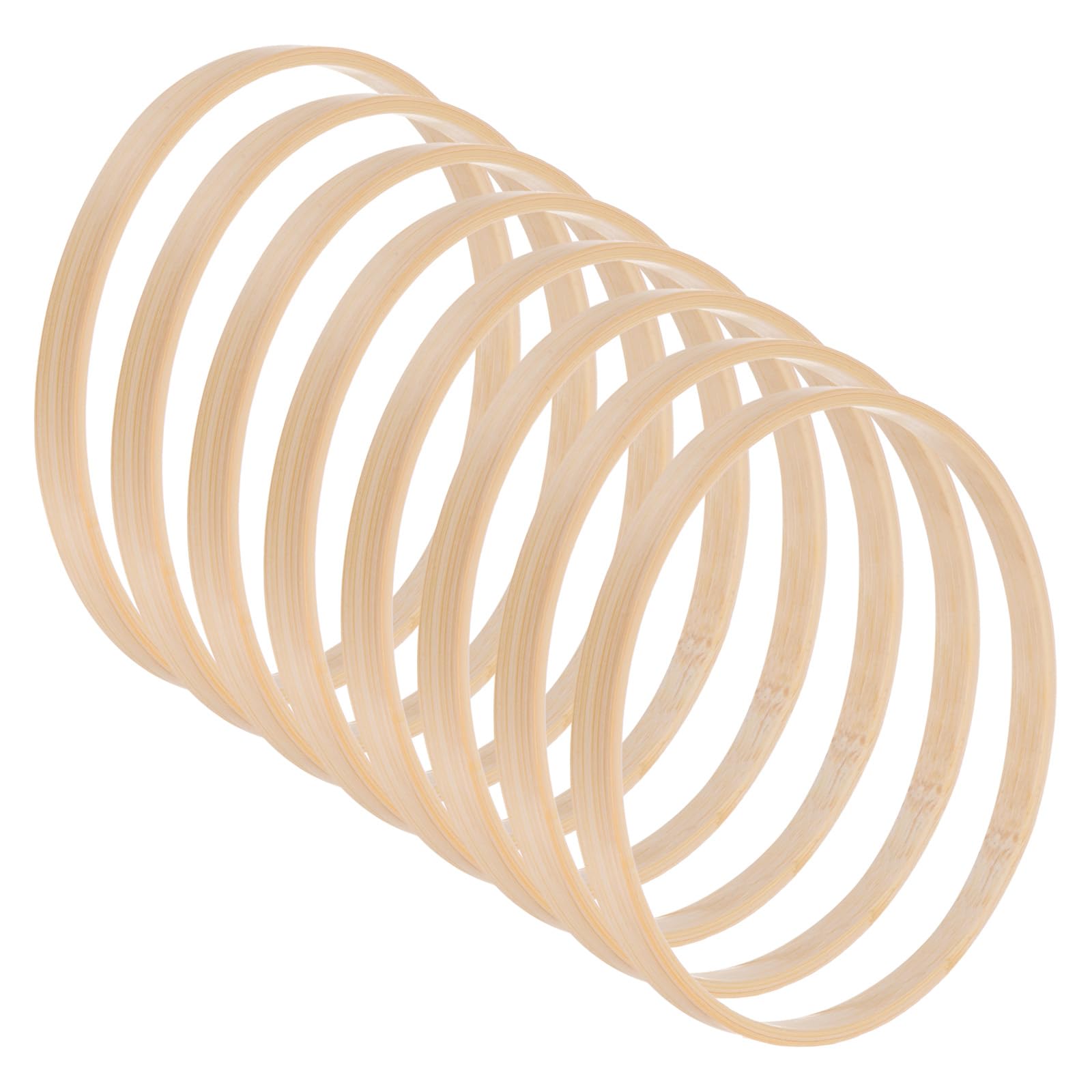 M METERXITY 8 Pack Wooden Bamboo Floral Hoop-5 Inch Craft Wreath Rings, Apply to DIY Wedding Wreath Decor/Macrame Dreamcatcher/Wall Hanging Crafts