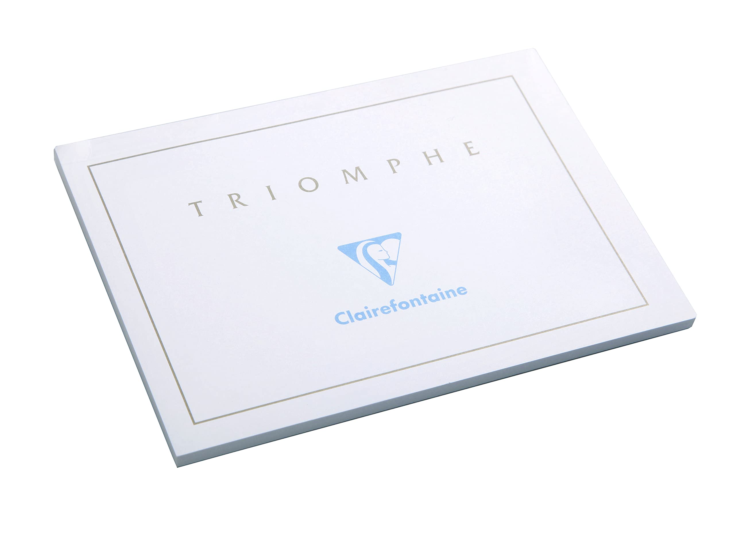 Clairefontaine 1456C - Glued Pad of 20 - Triomphe Cards - Bristol White Colour - Size: A6- 105x148 mm - 205g/m² - (8.5 "x 6.5") - Manufactured in France