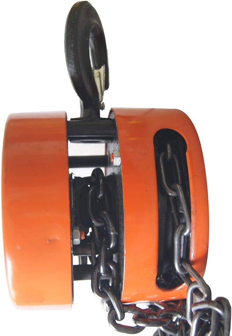KATSU 1 Ton Chain Block Hoist 3M Lift Height Garage Car Engine Heavy Load Lifting Tool 181741, Orange - Image 5