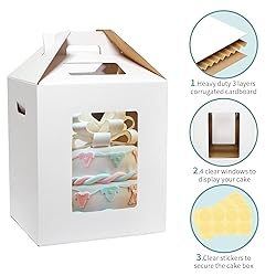 Wowxyz 8 Pack Tall Cake Boxes for Tier Cakes