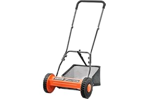 VEVOR Push Reel Lawn Mower 16 inch, 5 Blades Manual Push Mower No Motor, 0.6-1.75 in Adjustable Cutting Height, Walk-Behind L