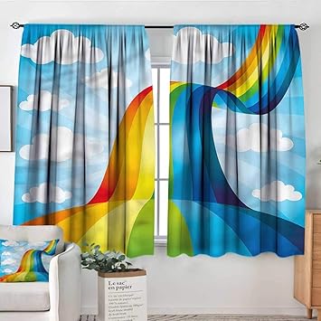 Amazon Com Pricetextile Rainbow Boys Bedroom Backout Curtains