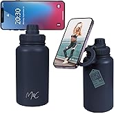 M2C® Magnetic Insulated Water Bottle 24oz (Dark Blue) – Compatible with MagSafe Magnetic Tumbler, Gym Water Bottle with Tripod Mount, Cell Phone Holder