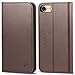 SHIELDON iPhone 8 Case, iPhone 7 Case, Genuine Leather Wallet Folio Case Book Design with Stand and ID Credit Card Slots Magnetic Closure TPU Shcokproof Case Compatible with iPhone 7 8 - Coffee Brown
