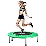 X TOYZ 38'' / 40'' Foldable Mini Trampoline, Fitness Trampoline for Kids$Adults with Adjustable Safety & Anti-Skid Pads Exerc