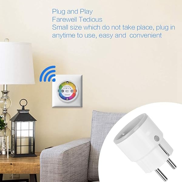 Enchufe WiFi inteligente con temporizador y toma de control remoto Compatible con Alexa Google Home el pequeo tamao ayudan a reducir el atascamiento de otras tomas de corriente