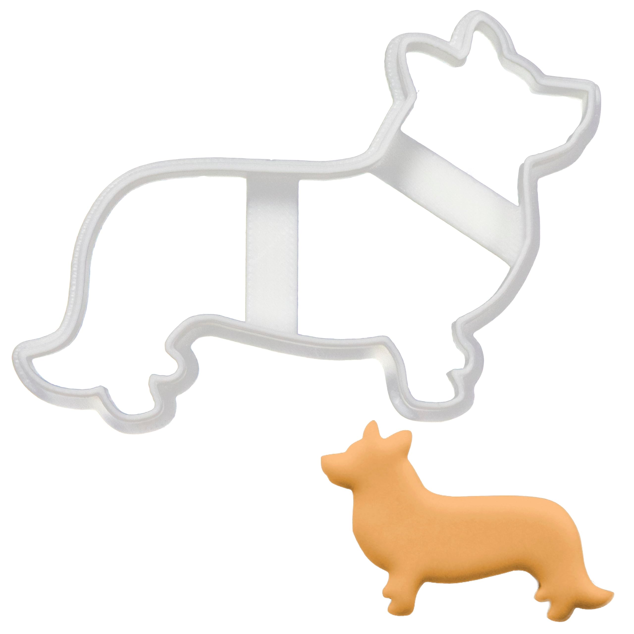 BAKERLOGY Corgi Cardigan Silhoutte Cookie Cutter - Detailed Biscuit Cutter Design for Baking and Crafts, Ideal on Fondant, Dough, Clay