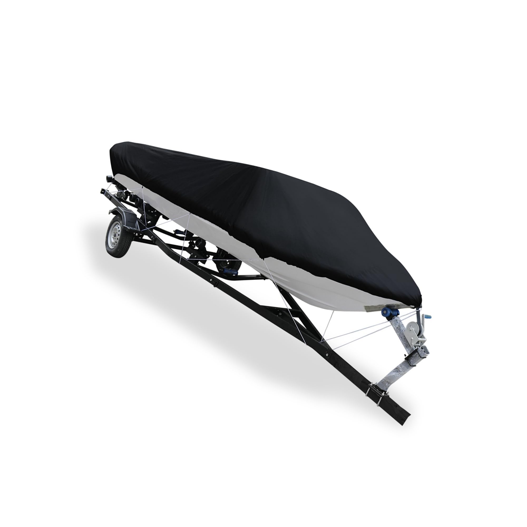 INFINAUTO 14-16ft 210D Trailerable Boat Cover Waterproof Scratch-proof Fishing Ski Bass Speedboat V-shape Stylish Design
