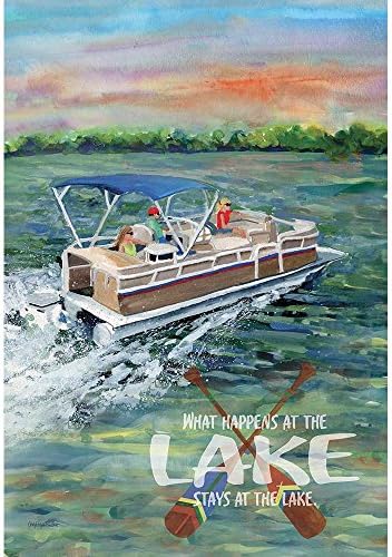 What Happens at the Lake Stays at the Lake 44 x 30 Rectangular Screenprint Large House Flag