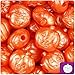 BEADTIN Orange Pearl 20mm Halloween Jack O Lantern Pony Beads (24pc)