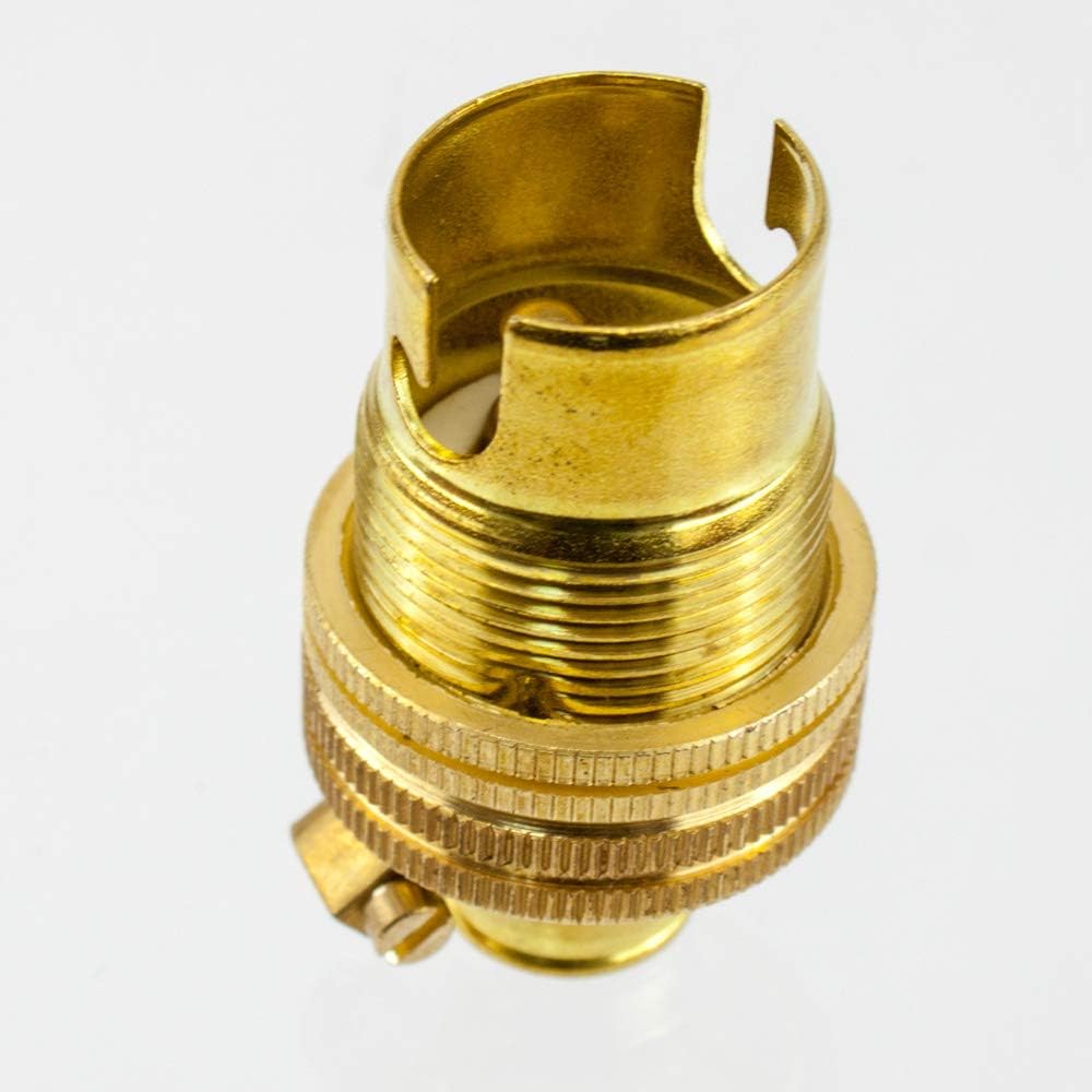 Brass 0.5" Lamp Holder SBC (B15) Shade Ring Lampholder for light