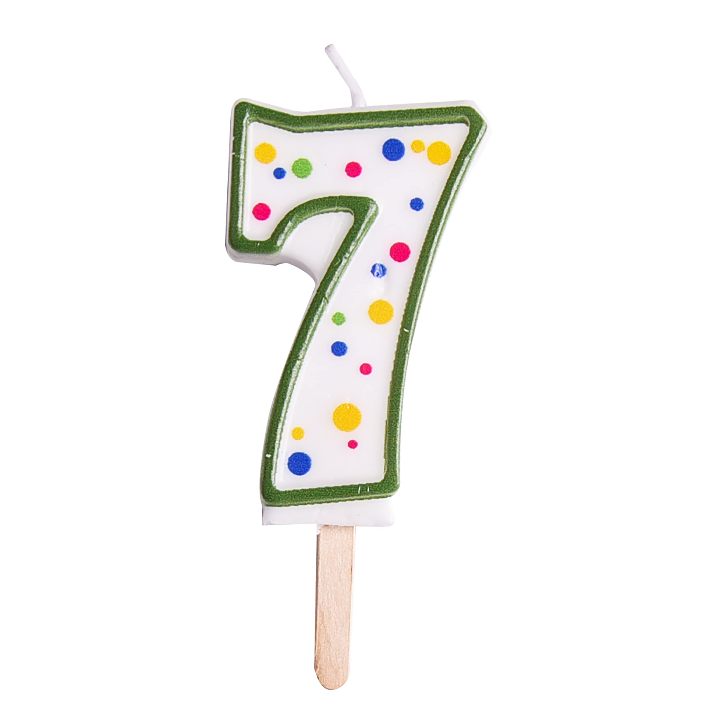 PME Green Number 7 Candle, Large Size,6.3 cm