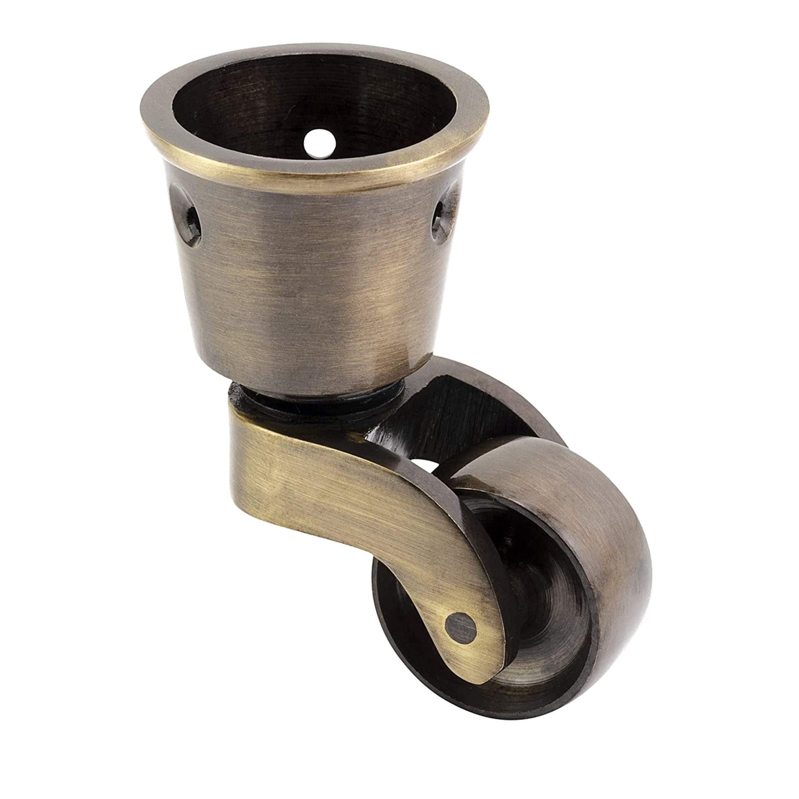 Solid Brass Castor Furniture Casters with 25mm Wheel Antique Cup for Sofa Beds