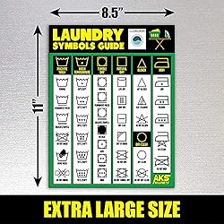 Laundry Symbols Guide Magnet - Extra Large Easy to
