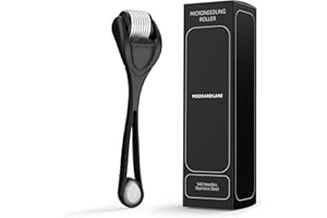 MK MOOKARDILANE Derma Microneedling Roller Black w/White 540 Stainless Steel by MOOKARDILANE Face Beard Hair Home Use