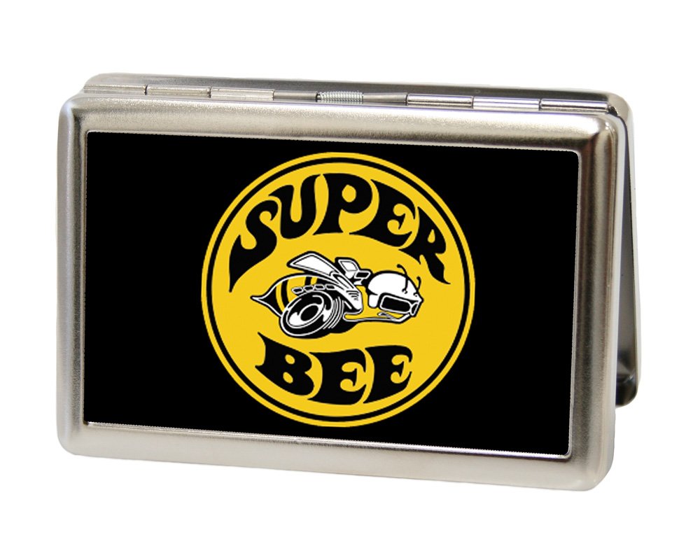Buckle-Down Metal Wallet-Super Bee Logo Fcg Black/Yellow/White, Multicolor, One size