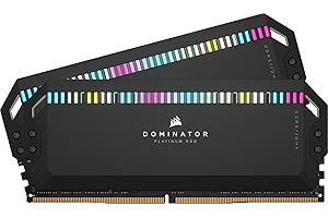 CORSAIR Dominator Platinum RGB DDR5 RAM 32GB (2x16GB) 6400MHz CL32 Intel XMP iCUE Compatible Computer Memory - Black (CMT32GX