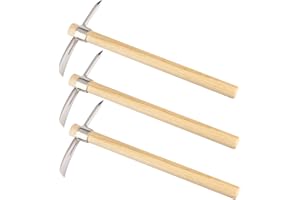 GENHAKON 3 PCS 16 Inch Mattock Pick Axe, Stainless Steel Pick Mattock Hoe, Garden Pick, Pick Mattock for Weeding, Loosening Soil, Planting Vegetables, Digging Holes, Chopping Roots and Much More