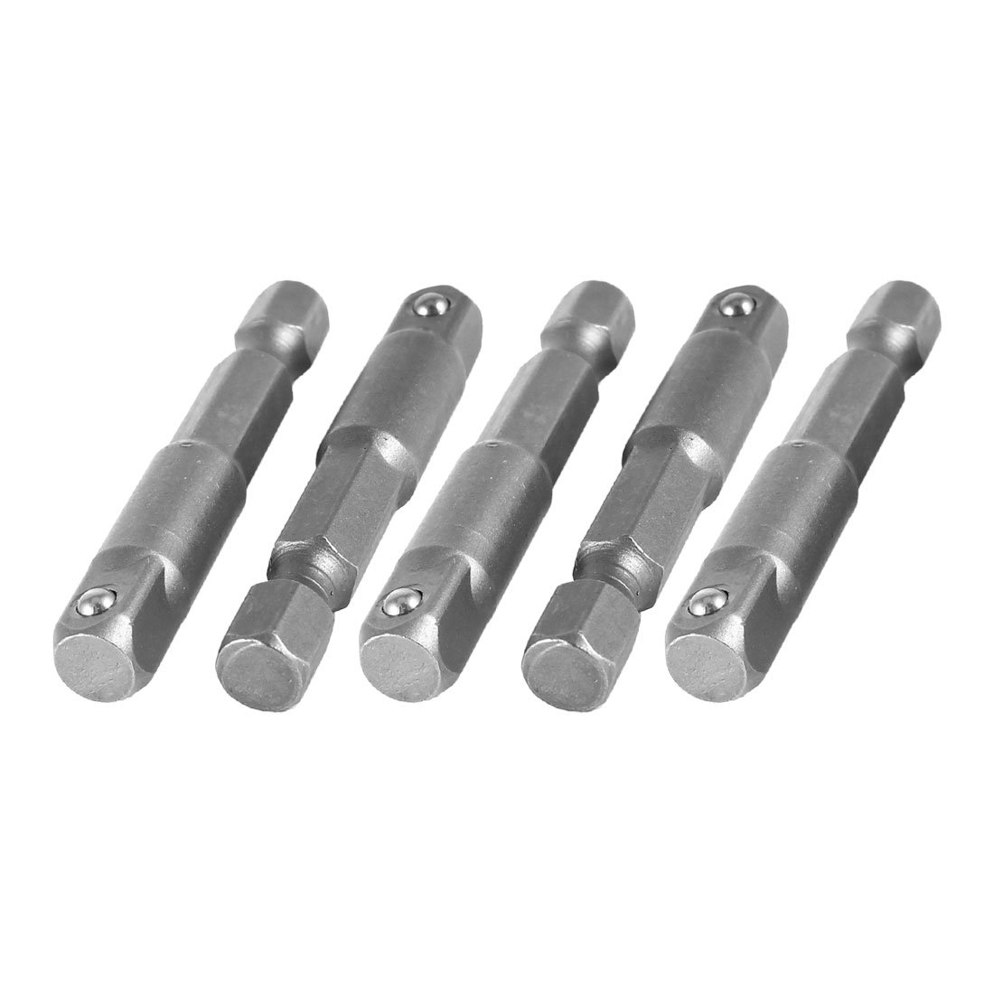 Sourcingmap Socket Adapter Set 1/4" Hex Shank to 1/4" Impact Driver/Drill (Pack of 5)