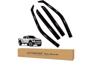 LETINGFAR in-Channel Rain Guards for Trucks Ford F150 2015-2020 SuperCrew, Side Window Deflectors, Window Visors for Ford F150,for Ford Car Accessories, 4 pcs