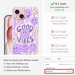 MOSNOVO Case for iPhone 15, [Buffertech 6.6ft