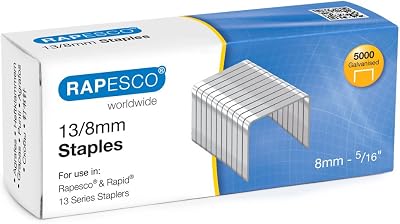 Rapesco S13080Z3 Type 13/8 mm Galvanised Tacker Staples Pack 5000