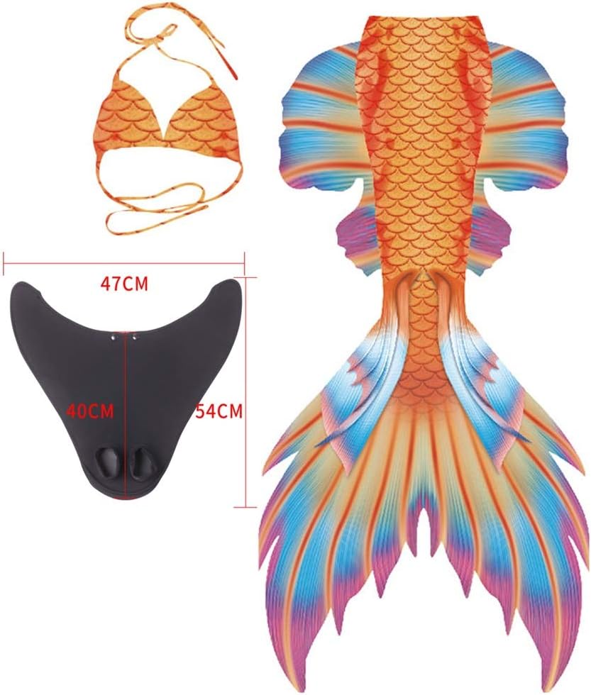 YLYWCG Mermaid Tail For Swimming Adult ，Girls Swimsuit Mermaid Tails For Swimming Princess Bikini Bathing Suit Set, Can Add Monofin