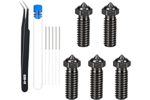 HIKUDIY 5PCS 0.4mm Hardened Steel Nozzles for QIDI X-Max 3 / Q1 Pro/X-Plus 3 / X-Smart 3 3D Printer