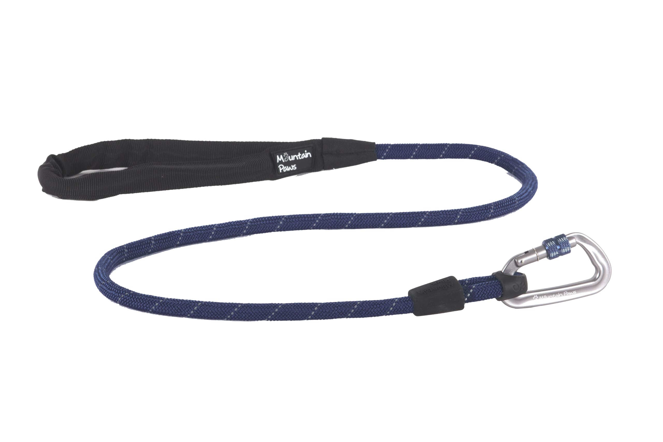 Mountain Paws Rope Karabiner Dog Lead | Reflective Lead With Padded Neoprene Handle, 1.2 Metres
