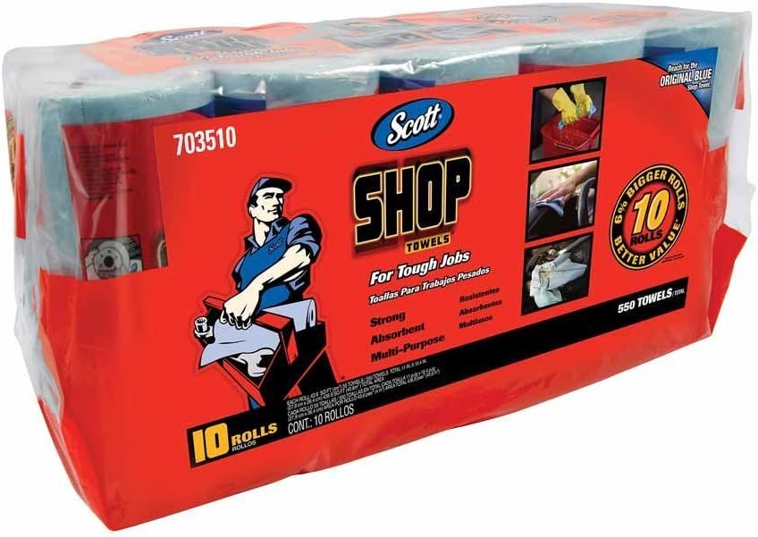 Kimberly-Clark Scott Shop Towels 75130 10 Rolls 11 x 10.4 in 41.3 sq ft each