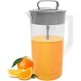 2-Quart Mixing Pitcher With Plunger – Clear Plastic Drink Pitcher With Lid & Cleaning Brush - View #7