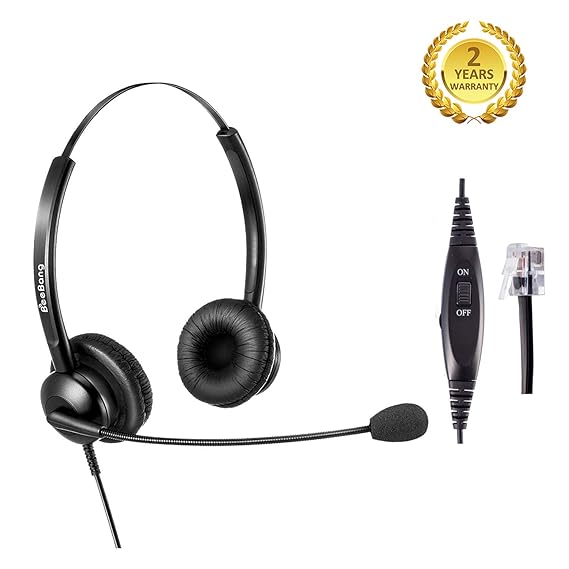 Beebang Binaural Telephone Headset Landline Phone Amazon.co.uk