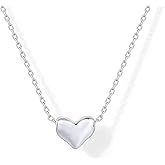 PAVOI 14K Gold Plated Cubic Zirconia Heart Necklace | Cute Dainty Love Pendant Necklaces for Women - Valentines Day Trendy Jewelry