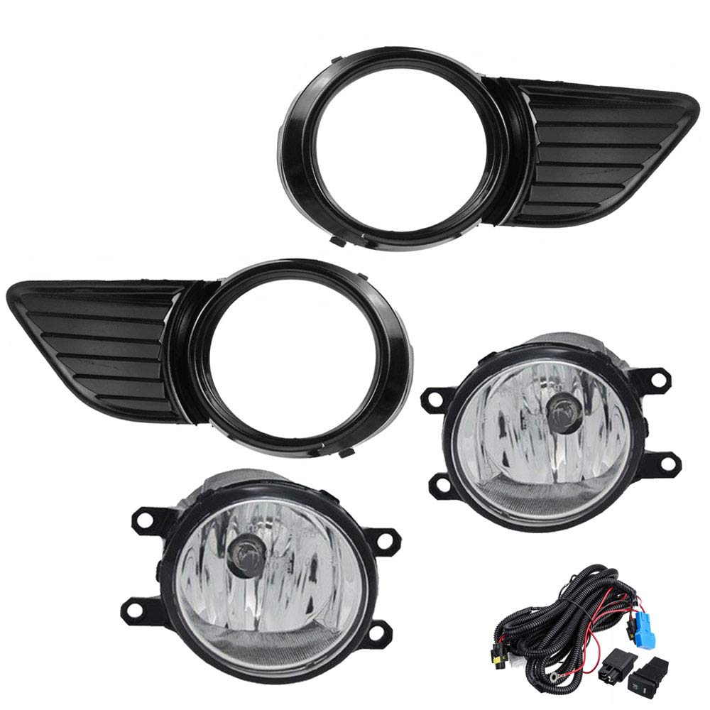 Photo 1 of Driving Fog Lights Lamps Replacement for Toyota Sienna 2011-2017 Toyota Sienna (Base | LE | XLE, Not Fit SE Models) with H11 12V 55W Halogen Bulbs & Switch and Wiring Kit (Clear Lens)