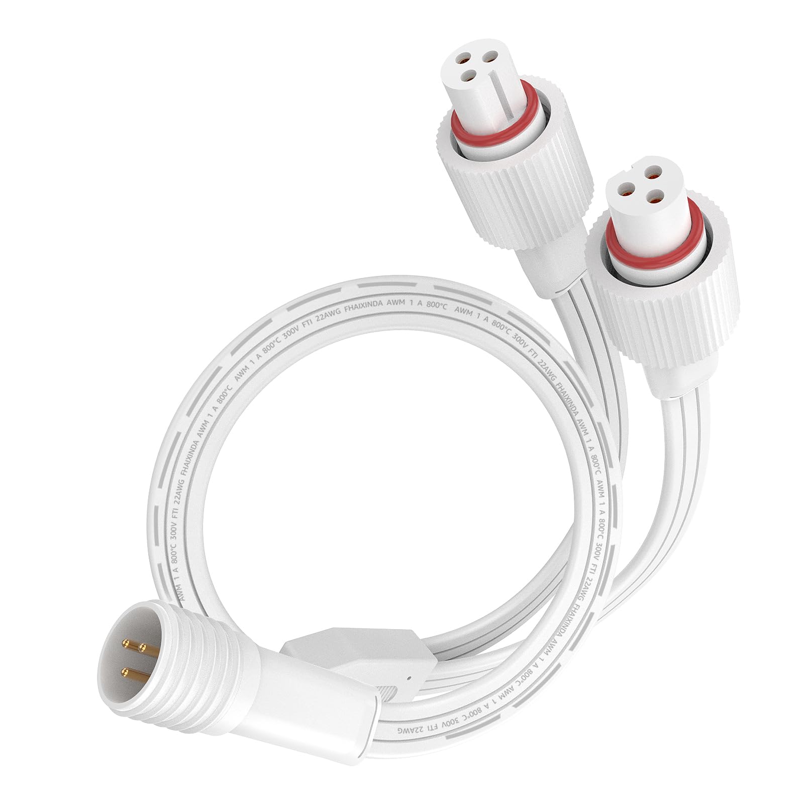 Photo 1 of Extension Cable for Govee Outdoor Lights,Waterproof Cord, Compatible with Govee H705A H705B H705C H706A H706B H706C,3 Pin Power Cord for Outdoor Dots String Light, Y-Splitter (1 Male to 2 Female) ?