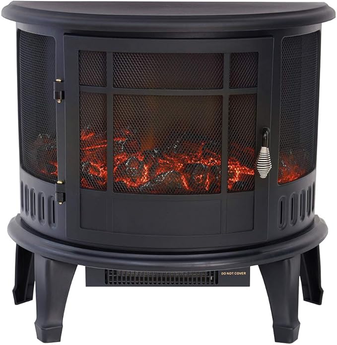 FIDOOVIVIA Electric Fire Heater Electrical Fireplaces LED Flame Effect